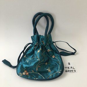 Handmade Embroidered Silk Handbag (choose any 2 colors )